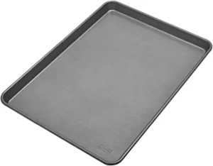 Chicago Metallic Jelly Roll Pan, Nonstick Cookie Sheet Baking Pan with Wire-Rod Reinforced Rim, Heavy-Weight Aluminized Steel, 17.75 x 12.75 Inches, Oven Safe to 450F