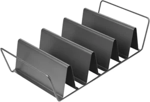 Chicago Metallic Professional 6-Shell Baked Taco Rack. Pefect for baking, filling and serving, 15-Inch-by-7-Inch, Grey