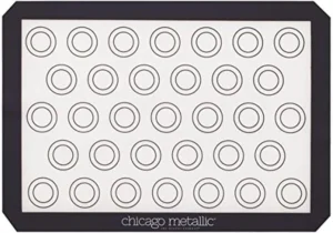 Chicago Metallic Silicone Pastry Mat with Measurements,, Baking Mat with Cookie Marks Gray 16.5×11.5 Inch