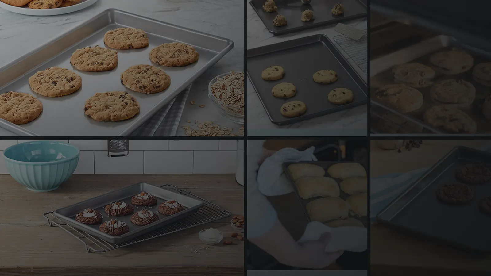 Chicago Metallic baking sheets, jelly roll pans and cooling rack